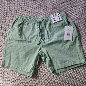MISTER New York Relaxed Drawstring Shorts in Sage Green Sz Large